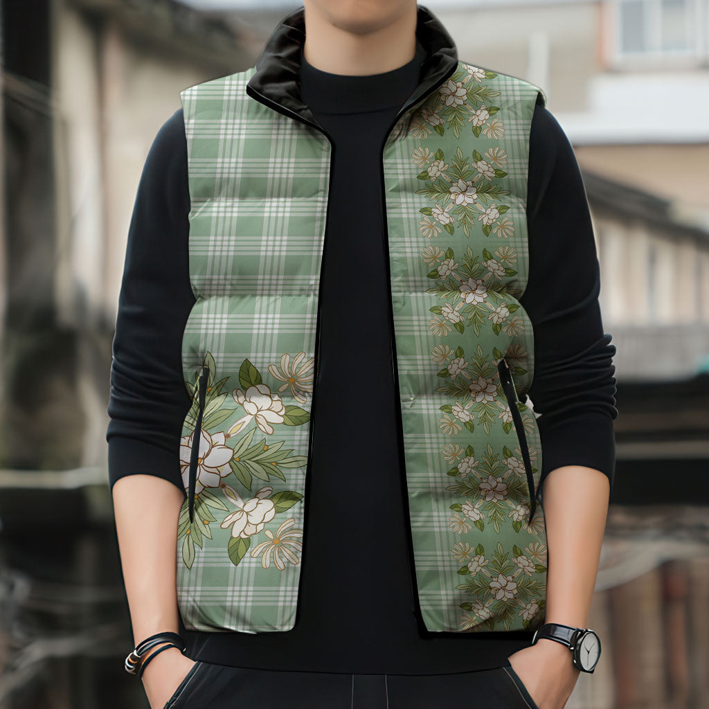 Liko Kukui Hawai'i Palaka Squares Maile Leaf Sleeveless Puffer Jacket Flowers Hawaiian Quilt Patterns