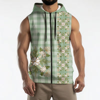 Liko Kukui Hawai'i Palaka Squares Maile Leaf Sleeveless Zip Hoodie Flowers Hawaiian Quilt Patterns