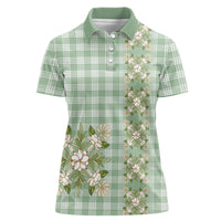 Liko Kukui Hawai'i Palaka Squares Maile Leaf Women Polo Shirt Flowers Hawaiian Quilt Patterns
