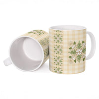 Melemele Ahiahia Hawai'i Palaka Squares Maile Leaf Ceramic Mug Flowers Hawaiian Quilt Patterns