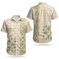 Melemele Ahiahia Hawai'i Palaka Squares Maile Leaf Couples Matching Short Sleeve Bodycon Dress and Hawaiian Shirt Flowers Hawaiian Quilt Patterns