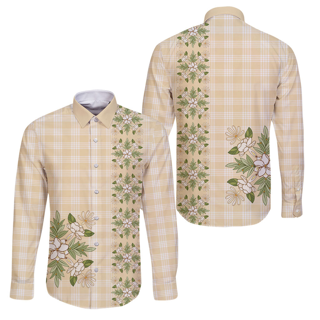 Melemele Ahiahia Hawai'i Palaka Squares Maile Leaf Family Matching Off Shoulder Short Dress and Hawaiian Shirt Flowers Hawaiian Quilt Patterns