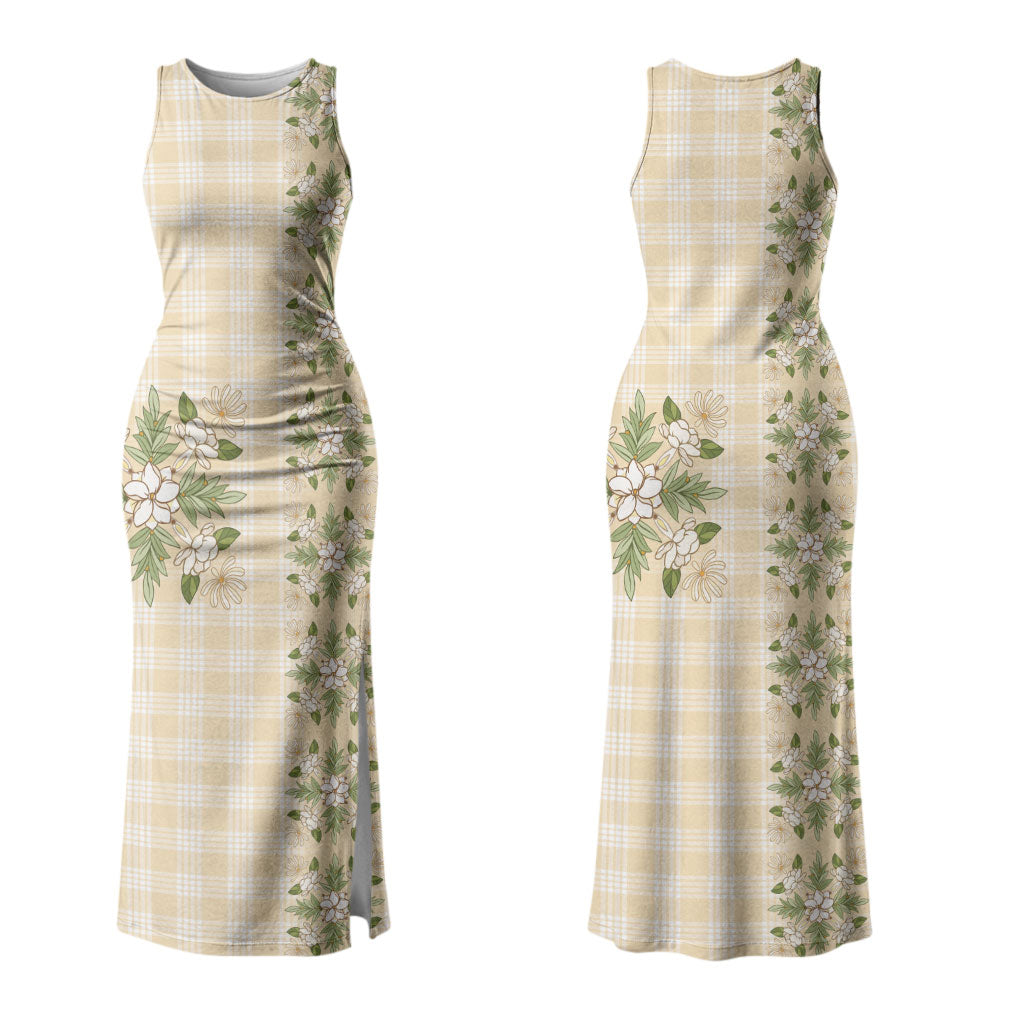 Melemele Ahiahia Hawai'i Palaka Squares Maile Leaf Family Matching Tank Maxi Dress and Hawaiian Shirt Flowers Hawaiian Quilt Patterns
