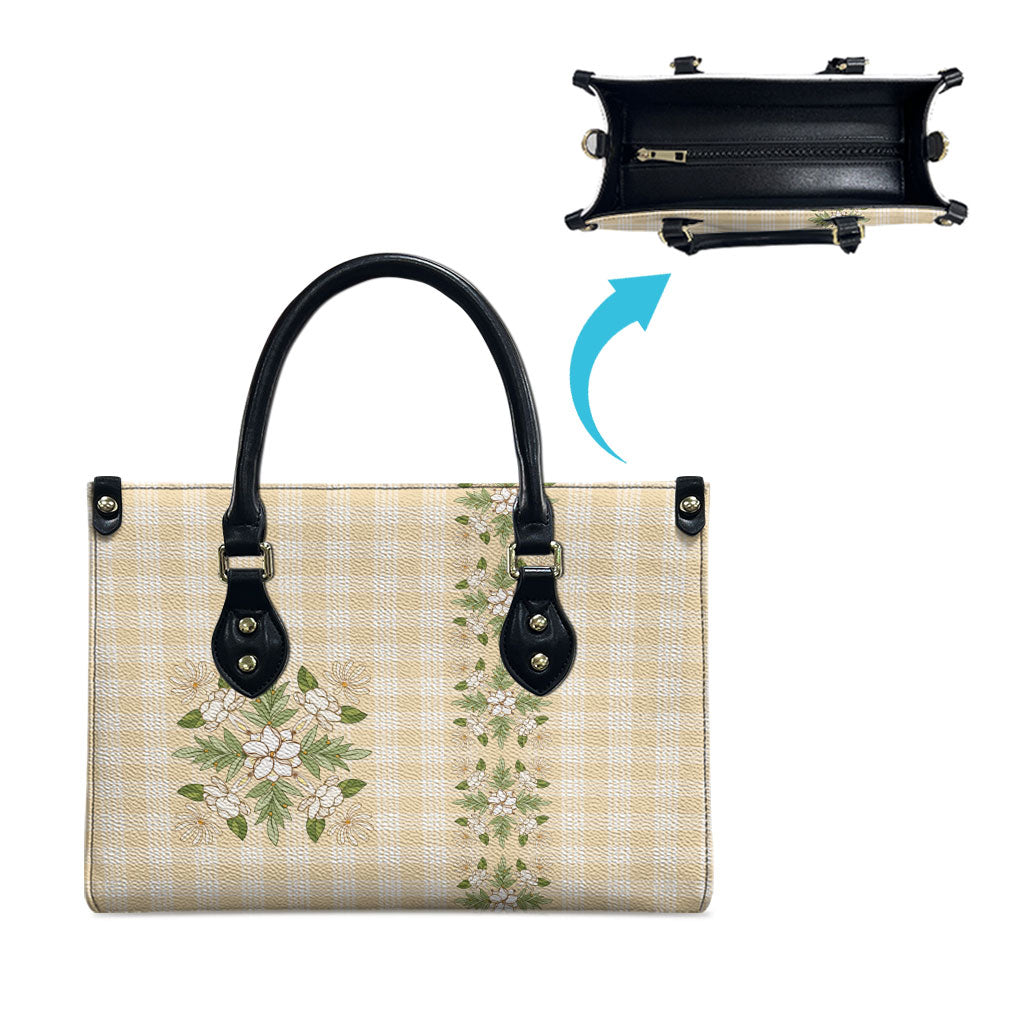 Melemele Ahiahia Hawai'i Palaka Squares Maile Leaf Leather Bag Flowers Hawaiian Quilt Patterns