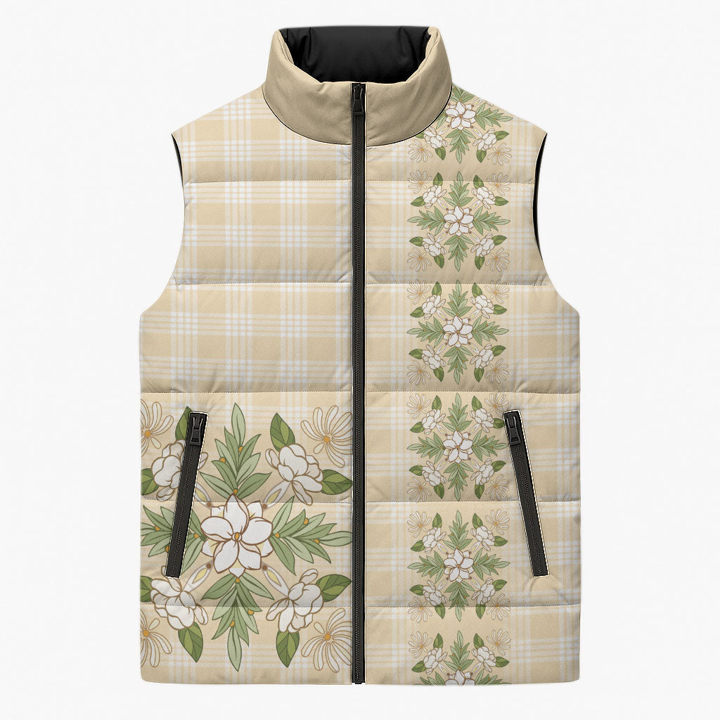 Melemele Ahiahia Hawai'i Palaka Squares Maile Leaf Sleeveless Puffer Jacket Flowers Hawaiian Quilt Patterns