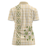 Melemele Ahiahia Hawai'i Palaka Squares Maile Leaf Women Polo Shirt Flowers Hawaiian Quilt Patterns