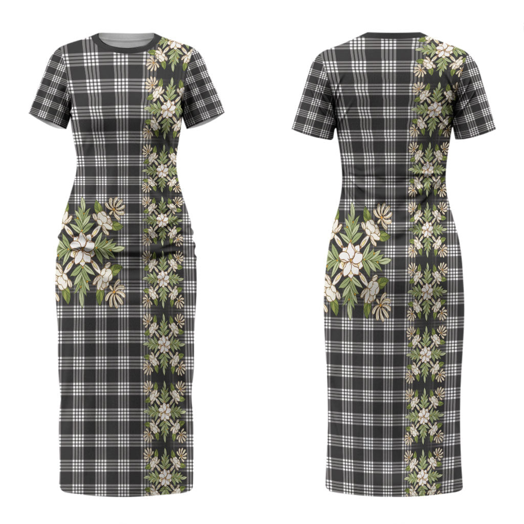 Pauli Hawai'i Palaka Squares Maile Leaf Couples Matching Short Sleeve Bodycon Dress and Long Sleeve Button Shirt Flowers Hawaiian Quilt Patterns