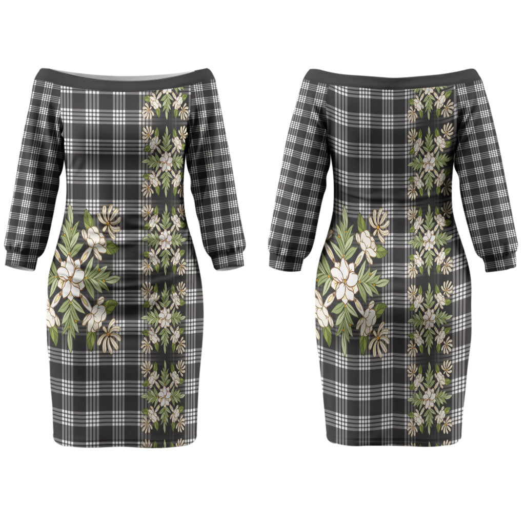 Pauli Hawai'i Palaka Squares Maile Leaf Family Matching Off The Shoulder Long Sleeve Dress and Hawaiian Shirt Flowers Hawaiian Quilt Patterns
