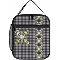 Pauli Hawai'i Palaka Squares Maile Leaf Lunch Bag Flowers Hawaiian Quilt Patterns LT9 10.2 × 8.3 × 4.3 inch Soft Black - Polynesian Pride