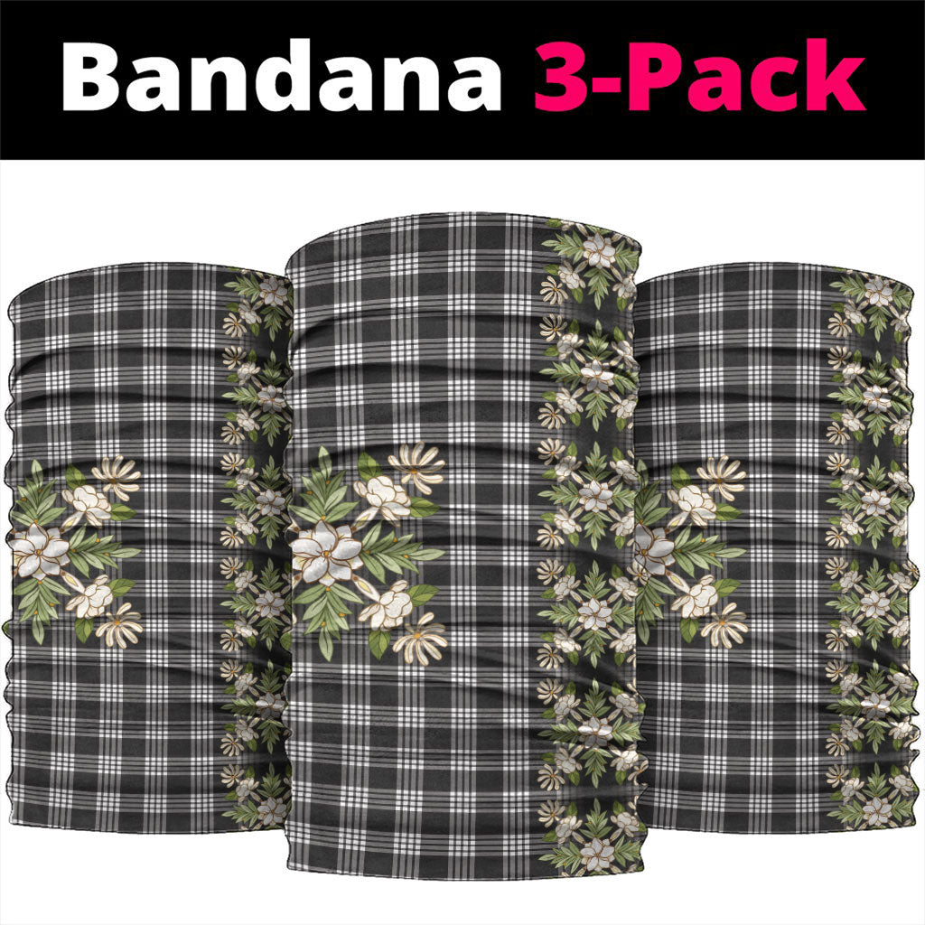 Pauli Hawai'i Palaka Squares Maile Leaf Neck Gaiter Flowers Hawaiian Quilt Patterns LT9 package One Size: 25*50cm Soft Black - Polynesian Pride