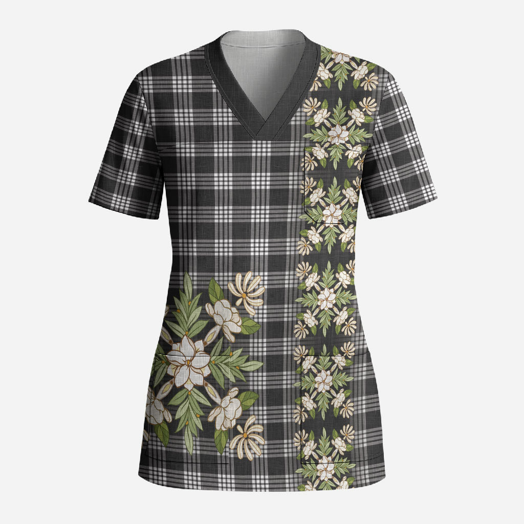 Pauli Hawai'i Palaka Squares Maile Leaf Scrub Top Flowers Hawaiian Quilt Patterns