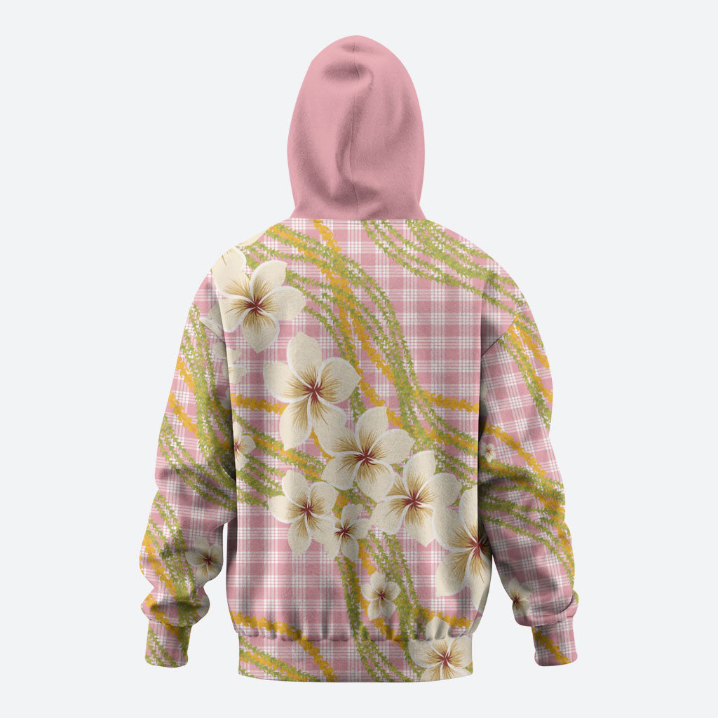 Akala Hamele Palaka Plumeria Hoodie Puakenikeni and Maile Lei