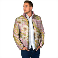 Akala Hamele Palaka Plumeria Padded Jacket Puakenikeni and Maile Lei