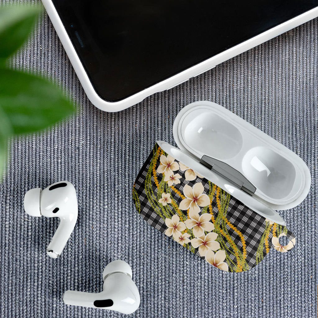 Ele'ele Hawai'i Palaka Plumeria AirPods Case Puakenikeni and Maile Lei