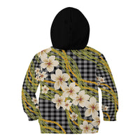 Ele'ele Hawai'i Palaka Plumeria Kid Hoodie Puakenikeni and Maile Lei