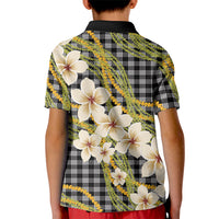 Ele'ele Hawai'i Palaka Plumeria Kid Polo Shirt Puakenikeni and Maile Lei
