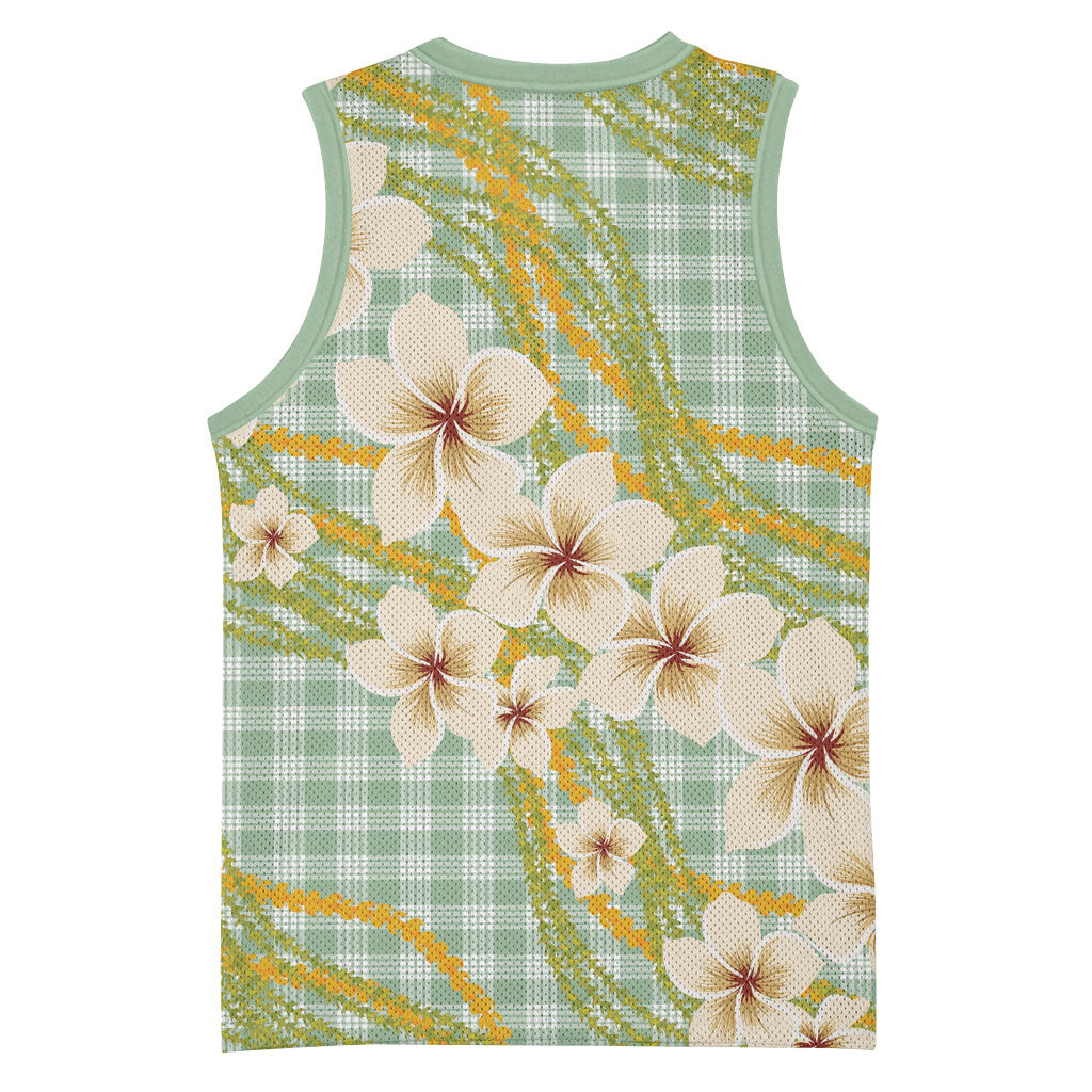 Liko Kukui Hawai'i Palaka Plumeria Basketball Jersey Puakenikeni and Maile Lei