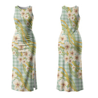 Liko Kukui Hawai'i Palaka Plumeria Family Matching Tank Maxi Dress and Hawaiian Shirt Puakenikeni and Maile Lei