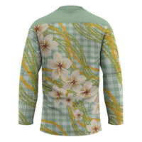 Liko Kukui Hawai'i Palaka Plumeria Hockey Jersey Puakenikeni and Maile Lei
