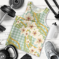 Liko Kukui Hawai'i Palaka Plumeria Men Tank Top Puakenikeni and Maile Lei
