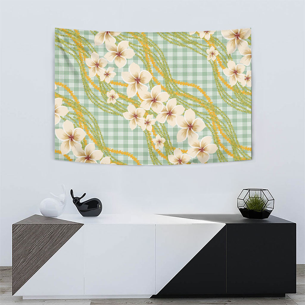 Liko Kukui Hawai'i Palaka Plumeria Tapestry Puakenikeni and Maile Lei