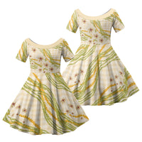 Melemele Ahiahia Hawai'i Palaka Plumeria Family Matching Tank Maxi Dress and Hawaiian Shirt Puakenikeni and Maile Lei