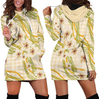 Melemele Ahiahia Hawai'i Palaka Plumeria Hoodie Dress Puakenikeni and Maile Lei