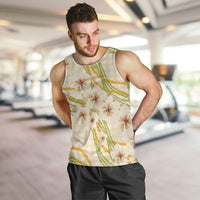 Melemele Ahiahia Hawai'i Palaka Plumeria Men Tank Top Puakenikeni and Maile Lei