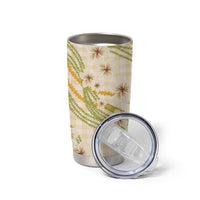Melemele Ahiahia Hawai'i Palaka Plumeria Tumbler Cup Puakenikeni and Maile Lei