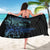 Floral Polynesian Hibiscus Tattoo Sarong Blue Gradient Style