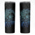 Floral Polynesian Hibiscus Tattoo Skinny Tumbler Blue Gradient Style