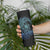 Floral Polynesian Hibiscus Tattoo Skinny Tumbler Blue Gradient Style