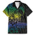 Floral Polynesian Hibiscus Tattoo Family Matching Puletasi and Hawaiian Shirt Green Gradient Style