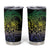 Floral Polynesian Hibiscus Tattoo Tumbler Cup Green Gradient Style