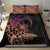 Floral Polynesian Hibiscus Tattoo Bedding Set Peach Gradient Style