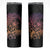 Floral Polynesian Hibiscus Tattoo Skinny Tumbler Peach Gradient Style