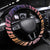 Floral Polynesian Hibiscus Tattoo Steering Wheel Cover Peach Gradient Style