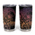 Floral Polynesian Hibiscus Tattoo Tumbler Cup Peach Gradient Style