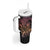 Floral Polynesian Hibiscus Tattoo Tumbler With Handle Peach Gradient Style