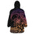 Floral Polynesian Hibiscus Tattoo Wearable Blanket Hoodie Peach Gradient Style