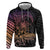 Floral Polynesian Hibiscus Tattoo Zip Hoodie Peach Gradient Style