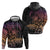 Floral Polynesian Hibiscus Tattoo Zip Hoodie Peach Gradient Style