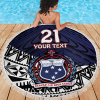 Custom Samoa Rugby Pacific Beach Blanket Samoan Warrior Tribal Pattern