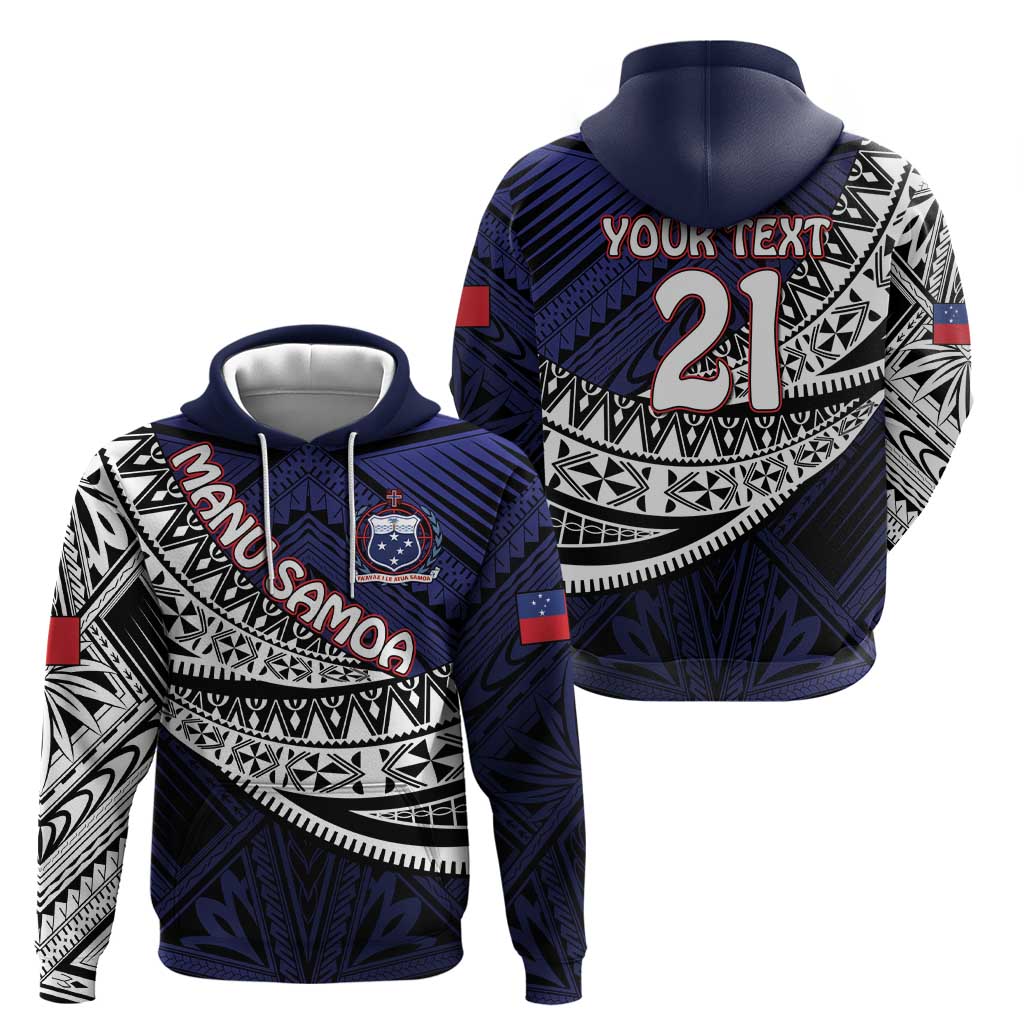 Custom Samoa Rugby Pacific Hoodie Samoan Warrior Tribal Pattern