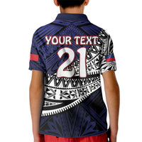 Custom Samoa Rugby Pacific Kid Polo Shirt Samoan Warrior Tribal Pattern