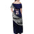 Custom Samoa Rugby Pacific Off Shoulder Maxi Dress Samoan Warrior Tribal Pattern