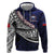 Custom Samoa Rugby Pacific Zip Hoodie Samoan Warrior Tribal Pattern