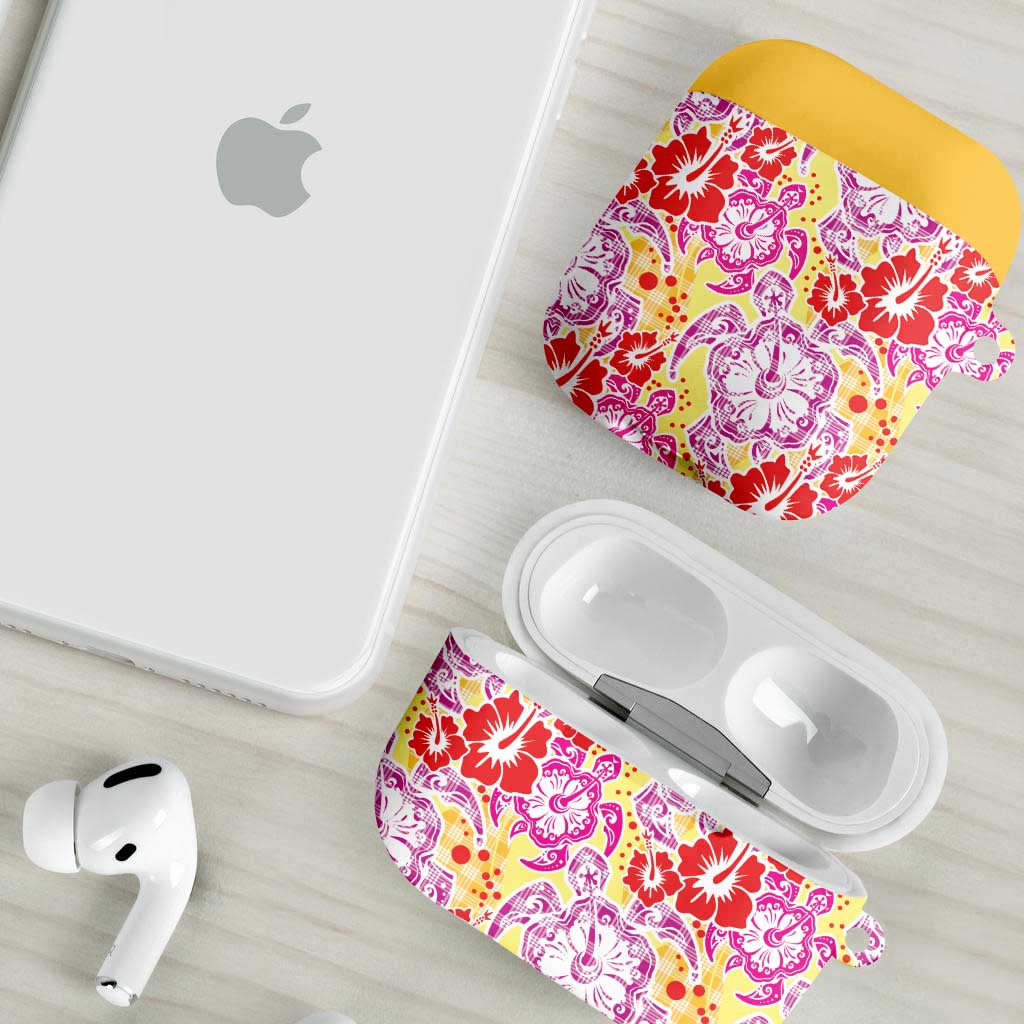 Palaka with Honu and Hibiscus AirPods Case Hawaiian Heritage Spirit - Polynesian Pride
