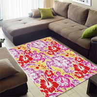 Palaka with Honu and Hibiscus Area Rug Hawaiian Heritage Spirit - Polynesian Pride