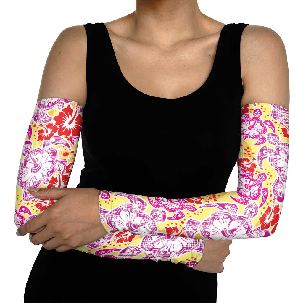 Palaka with Honu and Hibiscus Arm Sleeves Hawaiian Heritage Spirit - Polynesian Pride